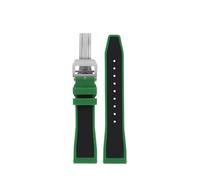 NFJNFCF Correa de silicona a juego de 21 mm y 22 mm compatible con el IWC Pilot Porto Fino Portuguese Little Prince Mark XVIII, correa de silicona resistente al agua.(Green silver,22mm)