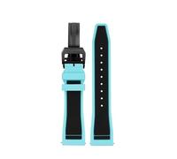 NFJNFCF Correa de silicona a juego de 21 mm y 22 mm compatible con el IWC Pilot Porto Fino Portuguese Little Prince Mark XVIII, correa de silicona resistente al agua.(Lake blue black,22mm)