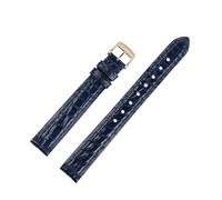 NFJNFCF Correa fina de piel de cocodrilo auténtica de 13/18/20 mm compatible con la elegante pulsera Longines Jialan, correa de piel de cocodrilo L4.209.4 L4.721.4 Serie(Blue rose gold,19mm)