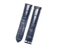 NFJNFCF Negro Azul Marrón Correa de liberación rápida de 19/20/21 mm Compatible con Omega De Ville Seamaster Cierre desplegable de acero sólido Diseño de textura de bambú(Blue-No Buckle,19mm)