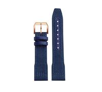 NFJNFCF Pulsera azul verdosa compatible con correa de reloj IWC de nailon y cuero genuino for Big Pilot Little Prince Mark 18, correa de reloj de 20, 21 y 22 mm.(Blue rose gold pin,20mm)