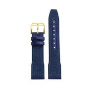 NFJNFCF Pulsera azul verdosa compatible con correa de reloj IWC de nailon y cuero genuino for Big Pilot Little Prince Mark 18, correa de reloj de 20, 21 y 22 mm.(Blue gold pin,22mm)