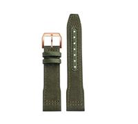 NFJNFCF Pulsera azul verdosa compatible con correa de reloj IWC de nailon y cuero genuino for Big Pilot Little Prince Mark 18, correa de reloj de 20, 21 y 22 mm.(Green rose gold pin,21mm)