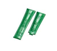 NFJNFCF Pulsera compatible con Rolex SUBMARINER Yacht-Master DAYTONA GMT Correa de cuero for hombre Accesorios de reloj de 20 mm(Green-no buckle)