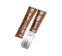 NFJNFCF Pulsera compatible con Rolex SUBMARINER Yacht-Master DAYTONA GMT Correa de cuero for hombre Accesorios de reloj de 20 mm(Brown-silver)