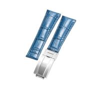 NFJNFCF Pulsera compatible con Rolex SUBMARINER Yacht-Master DAYTONA GMT Correa de cuero for hombre Accesorios de reloj de 20 mm(Blue-silver)