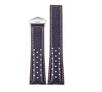 NFJNFCF Pulsera de hombre de 22 mm compatible con TAG compatible con Heuer MONACO CARRERA CAW211R/P, correa de piel transpirable con hebilla plegable y estampado de lichi.(Blue Orange Silver)