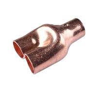 NFJNFCF Reductor de diámetro interior de 1/10.2 cm 3/20.3 cm 1/5.1 cm 8 16 19 22 25 28.6-42 mm I.D. Divisor en forma de Y de 3 vías de cobre para soldadura de extremo de alimentación de aire