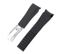 NFJNFCF Reloj de goma de 20 mm y 21 mm compatible con Rolex Black Green Blue Water Ghost Ditongna GMT RUBBER B Cadena de reloj de silicona resistente al agua(Black Silver,20mm)