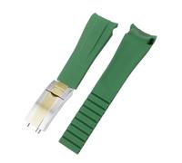 NFJNFCF Reloj de goma de 20 mm y 21 mm compatible con Rolex Black Green Blue Water Ghost Ditongna GMT RUBBER B Cadena de reloj de silicona resistente al agua(Green Silver gold,21mm)