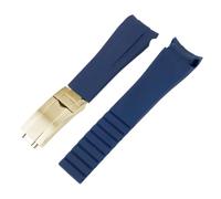 NFJNFCF Reloj de goma de 20 mm y 21 mm compatible con Rolex Black Green Blue Water Ghost Ditongna GMT RUBBER B Cadena de reloj de silicona resistente al agua(Blue Gold,21mm)