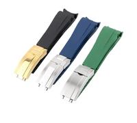 NFJNFCF Reloj de goma de 20 mm y 21 mm compatible con Rolex Black Green Blue Water Ghost Ditongna GMT RUBBER B Cadena de reloj de silicona resistente al agua(Blue Silver,21mm)