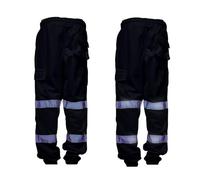 NFK TEXTILE 100% poliéster Hi Viz Pantalones de trabajo para hombre Pantalones reflectantes de seguridad Ropa de trabajo Hi Viz Pantalones para hombres Trabajo Utilidad Seguridad Jogger Pantalones de