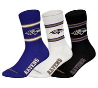 NFL BALTIMORE RAVENS 3-teilige Rundhalssocken - PUR/WHT/BLK - 43/46