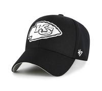 '47 NFL Kansas City Chiefs MVP Gorra de béisbol unisex, cierre de velcro ajustable, talla única, logotipo del equipo, color negro, Negro , Talla única