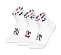 NFL Calcetines unisex con logotipo de Cuarter Shield, paquete de 3, Blanco, 43-46
