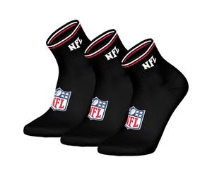 NFL Calcetines unisex con logotipo de Cuarter Shield, paquete de 3, Negro , 39-42