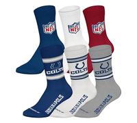 NFL Calcetines unisex, paquete de 6 unidades, 6 unidades, calcetines de fútbol, logotipo, mezcla de algodón, Indianápolis Colts Mix, 39-42