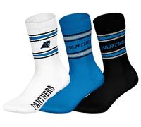 NFL CAROLINA PANTHERS 3pk Crew Socks - WHT/BLU/BLK - 43/46