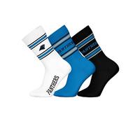 NFL CAROLINA PANTHERS 3pk Crew Socks - WHT/BLU/BLK - 43/46