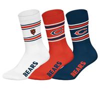 NFL CHICAGO BEARS 3pk Crew Socks - WHT/ORG/NNY - 43/46