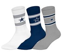NFL Calcetines Dallas Cowboys pack de 3 de caña media Blanco/Azul/Gris jaspeado 43/46