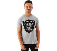 NFL Football Las Vegas Raiders Logo Camiseta Gris de Manga Corta para Hombre