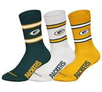 NFL GREEN BAY PACKERS 3pk Crew Socks - GRN/WHT/YEL - 43/46