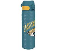 NFL Jacksonville Jaguars Botella De Agua De Acero Ligera, 600 ml/20 oz, Sin Aislamiento, A Prueba De Fugas, Fácil De Abrir, Cierre Seguro, Apta Para Lavavajillas, Tapa Abatible, Cabe En Portavasos