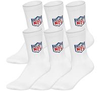 NFL Calcetines deportivos unisex Shield, 6 unidades, color blanco, talla 39-42 EU