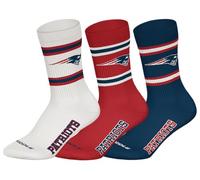 NFL New England Patriots 3pk Crew Socks - WHT/RED/NNY - 39/42