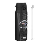 ion8 NFL New England Patriots Botella Térmica Con Pajita Extraíble, 750ml/24oz, Aislada, A Prueba De Fugas, Fácil De Abrir, Cierre Seguro, Apta Para Lavavajillas, Tapa Abatible, Ideal Para Deportes