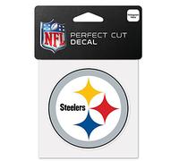 NFL Pittsburgh Steelers 63065011 calcomanía de color de corte perfecto, 4 pulgadas x 4 pulgadas, negro
