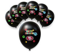 NFL San Francisco 49ers - Globos para fiesta de cumpleaños de mascotas, juego de 6 globos con licencia del equipo de fútbol americano de la NFL, para perros y gatos, decoración de fiesta de cumpleaños