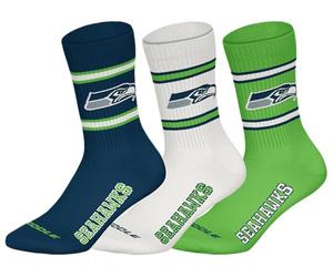NFL SEATTLE SEAHAWKS 3-teilige Rundhalssocken - NNY/WHT/GRN - 43/46