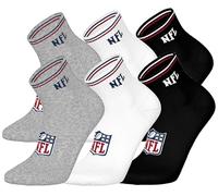 NFL SHIELD 6pk Quarter Socks - MGR/WHT/BLK - 39/42