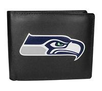 NFL Siskiyou Sports Mens Seattle Seahawks Bi-Fold Wallet Large Logo One Size Black