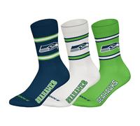 NFL Unisex Calcetines, 3er Paquete - Equipos, 3Pack Crew Fútbol, Logo, Ba