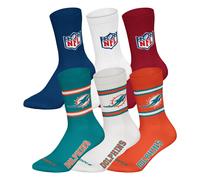 NFL Unisex Calcetines, 6er Paquete - Equipos, 6Pack Crew Fútbol, Logo, Ba