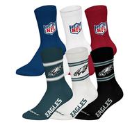 NFL Unisex Calcetines, 6er Paquete - Equipos, 6Pack Crew Fútbol, Logo, Ba