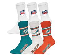 NFL Unisex Calcetines, 6er Paquete - Equipos, 6Pack Crew Fútbol, Logo, Ba