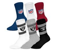 NFL Unisex Calcetines, 6er Paquete - Equipos, 6Pack Crew Fútbol, Logo, Ba