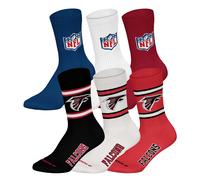 NFL Unisex Calcetines, 6er Paquete - Equipos, 6Pack Crew Fútbol, Logo, Ba