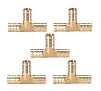 NFLOBD 5 Piezas Colocación de Espiga de 3 Vías - Conector de Conexión de Manguera de Espiga de Latón para Tubería de Gas de Aceite de Aire Comprimido (Color : tee 3 Way, Size : 4mm)