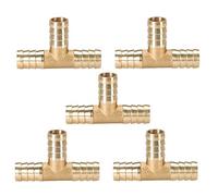 NFLOBD 5 Piezas Colocación de Espiga de 3 Vías - Conector de Conexión de Manguera de Espiga de Latón para Tubería de Gas de Aceite de Aire Comprimido (Color : tee 3 Way, Size : 19mm)
