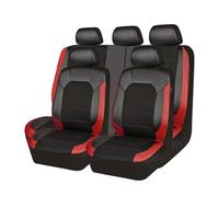 NFNFFC 9 Piezas Fundas Asientos Coche para Land Rover Freelander 1997-2002 2003 2004 2005 2006, Cuero Impermeables Cómodo Juegos de Cubreasientos Interior Accesorios,Red
