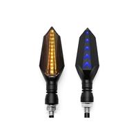 NFNVEKESD Indicadores De Motocicleta Luces Señal Giro Universales Para Motocicletas Indicadores Luz De Para Y&amaha Para FZ09 FZ6 F&azer FZ6R FZ8 XJ6 DIVERSION XSR 700(1 pair yellow-blue)