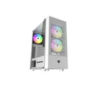 Nfortec Caelum Caja PC Gaming ATX con Frontal mallado, 3 Ventiladores RGB, Cristal Templado, filtros Antipolvo, USB-C - Color Blanco