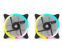 Nfortec Draco V2 ventilador ARGB 120mm ultra silencioso 20dB 4 pines alto flujo de aire color negro (Paquete de 2)