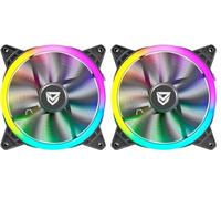 Nfortec Draco X ventilador ARGB 140mm ultra silencioso 12dB 4 pines alto flujo de aire color negro (Paquete de 2)